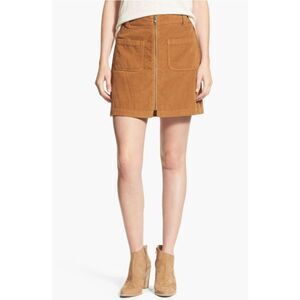 Madewell Zip Front Corduroy Mini Skirt in Mustard Yellow